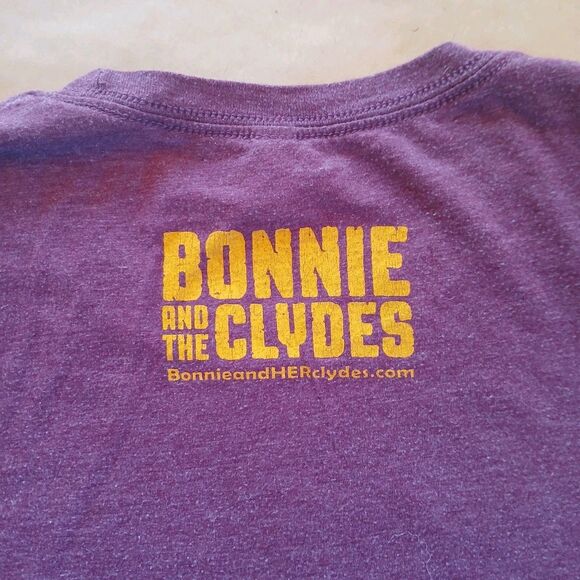 Bonnie And The Clydes Band T Shirt Size L Band Graphic Tee Marroon - Picture 6 of 8